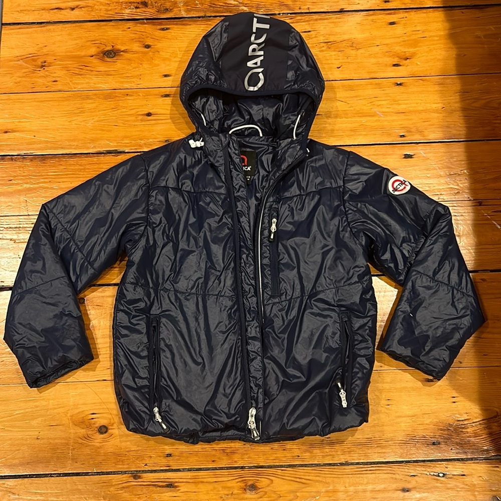 Arctica kids, lightweight down coat, navy blue, Youth M